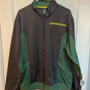 Nike University of Oregon Ducks Green and Gray Track Jacket, Size Large